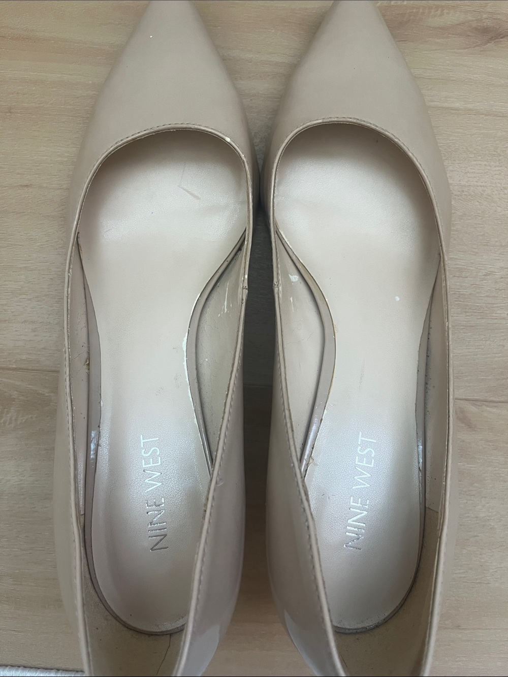 Nine West Nude Patent Pointed-Toe Pumps - Picture 6 of 6